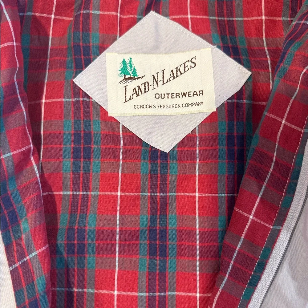 Vintage Land & Lakes Gordon Ferguson Bomber Jacket Flannel Lined Classic Neutral